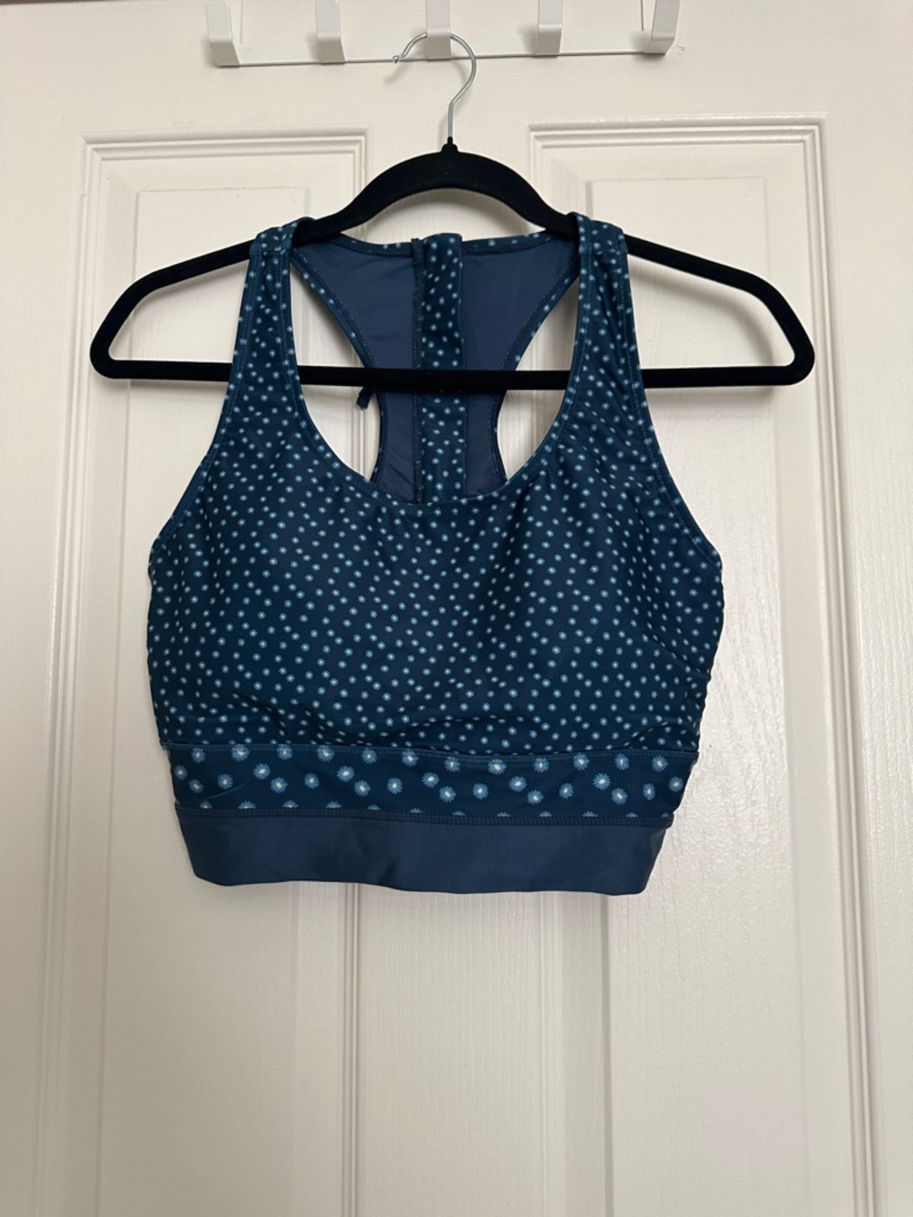 Blue Polka Dot Women’s Bikini Set - Sporty Crop Top & High-Waist Bottoms - Picture 3 of 7